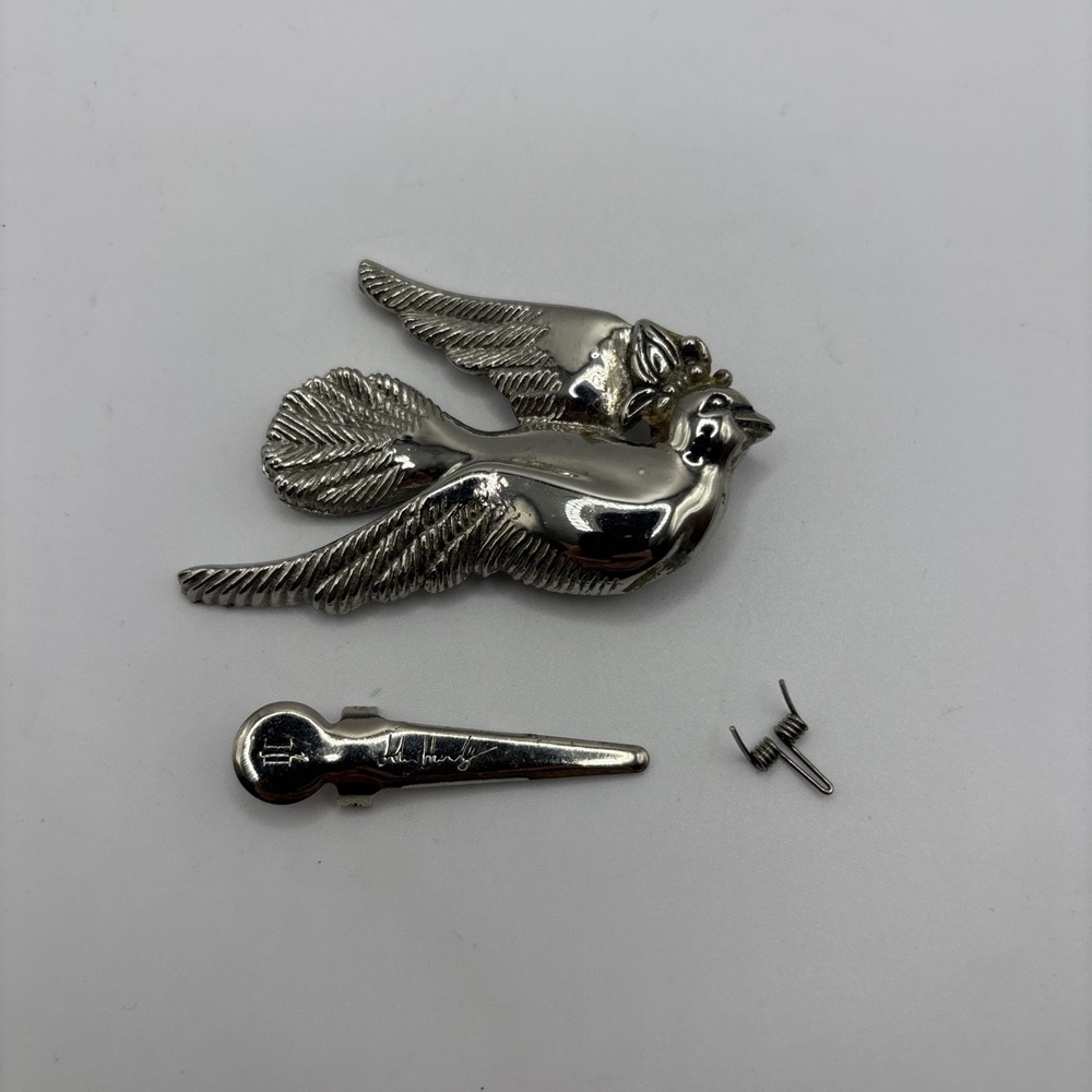 John Hardy Silver Tone Dove Scarf Clip- Damaged